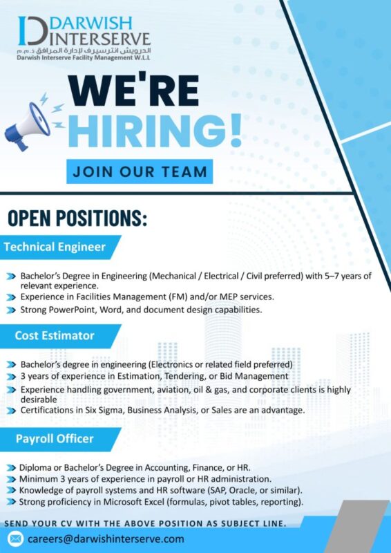 Darwish Interserve Facility Management Recruitments Poster