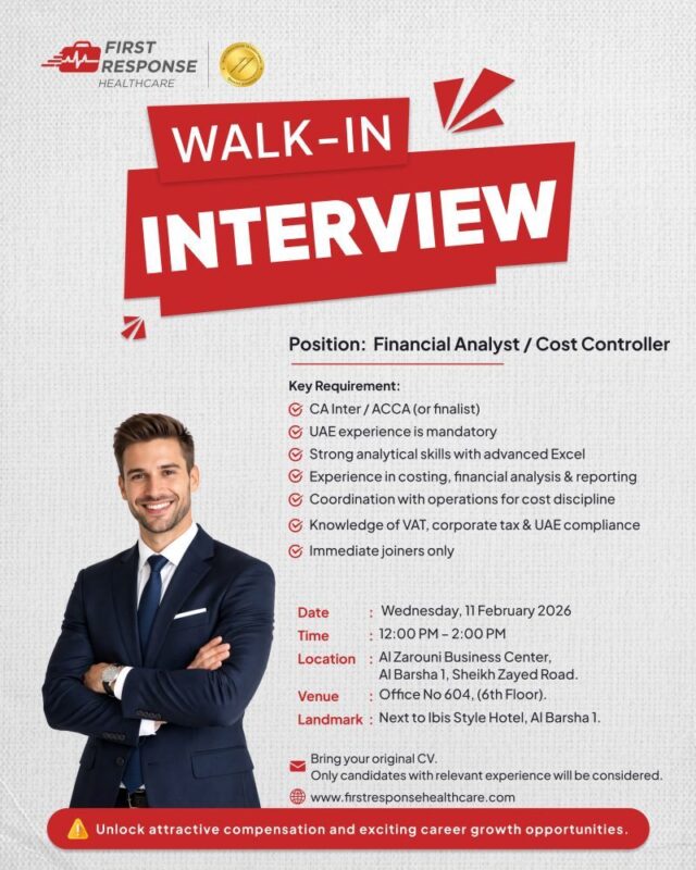 First Response Healthcare Walk in Interview Poster