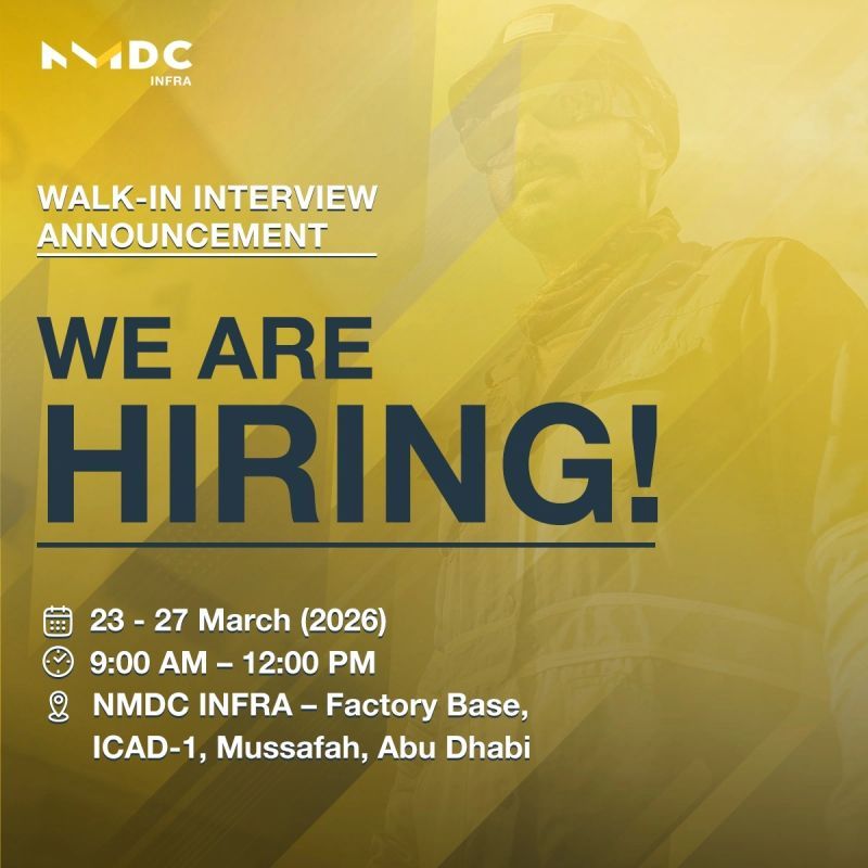NMDC Infra Walk in Interview Poster