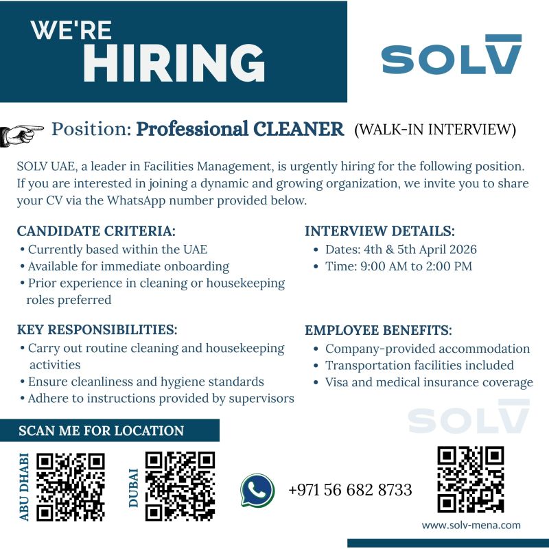 SOLV Group Walk in Interview Poster