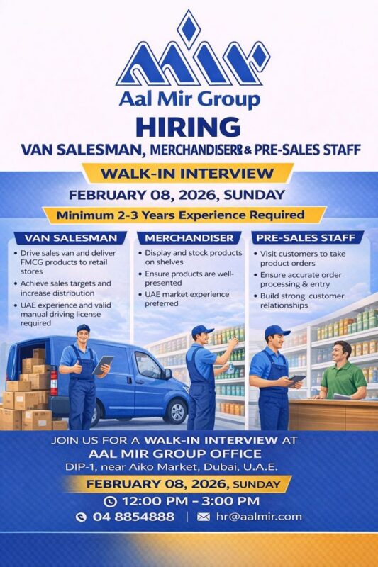 Aal Mir Group Walk in Interview Poster
