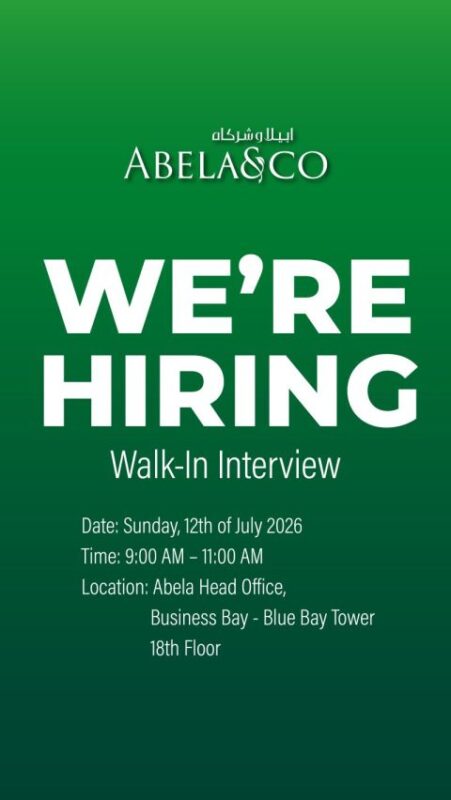 Abela & Co Walk in Interview Poster