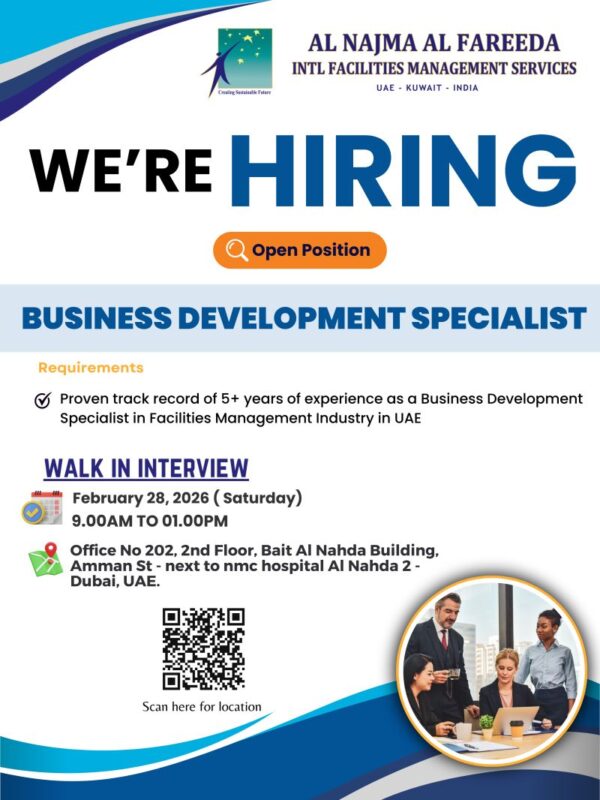 Al Najma Al Fareeda Walk in Interview in Dubai
