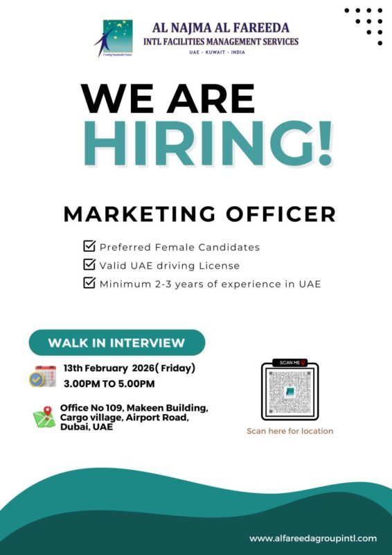 Al Najma Al Fareeda Walk in Interview Poster