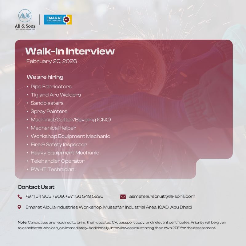 Ali & Sons Walk in Interview Poster
