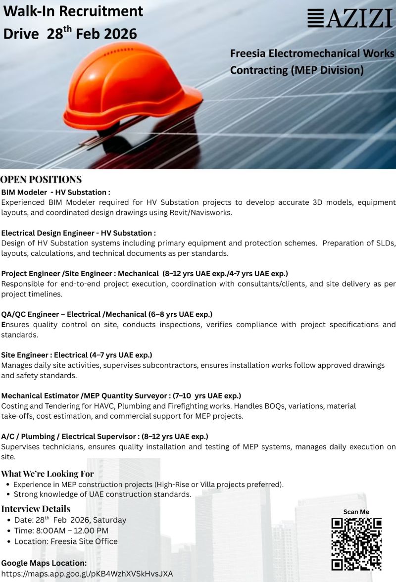 Azizi Developments Walk in Interview Poster