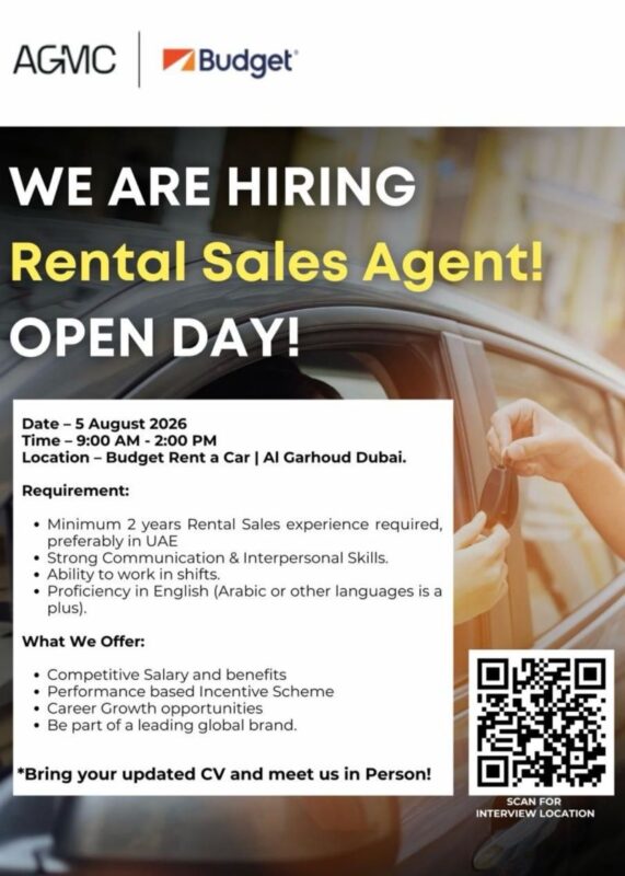 Budget Rent a Car Open Day Recruitment Poster