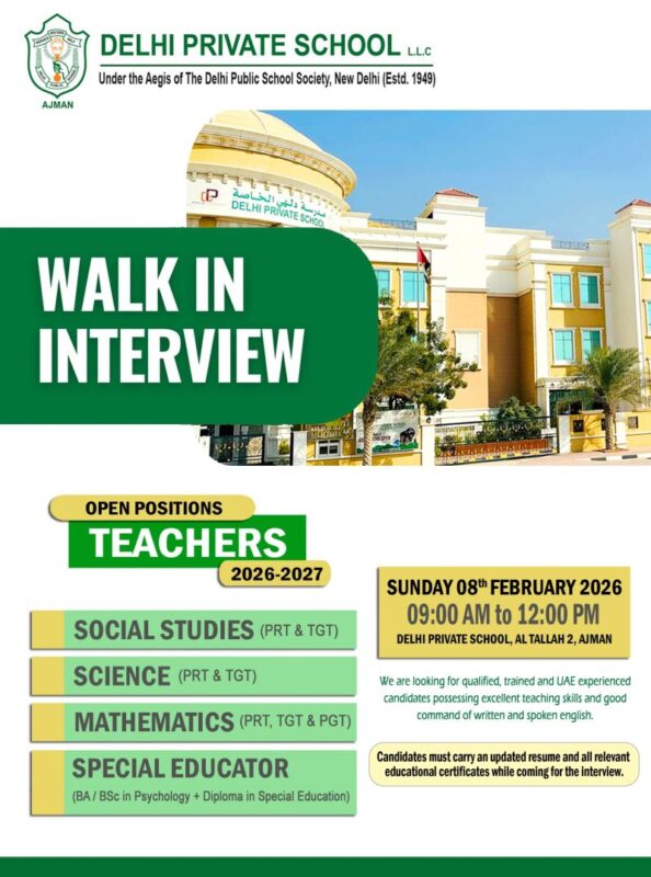 Delhi Private School Walk in Interview Poster