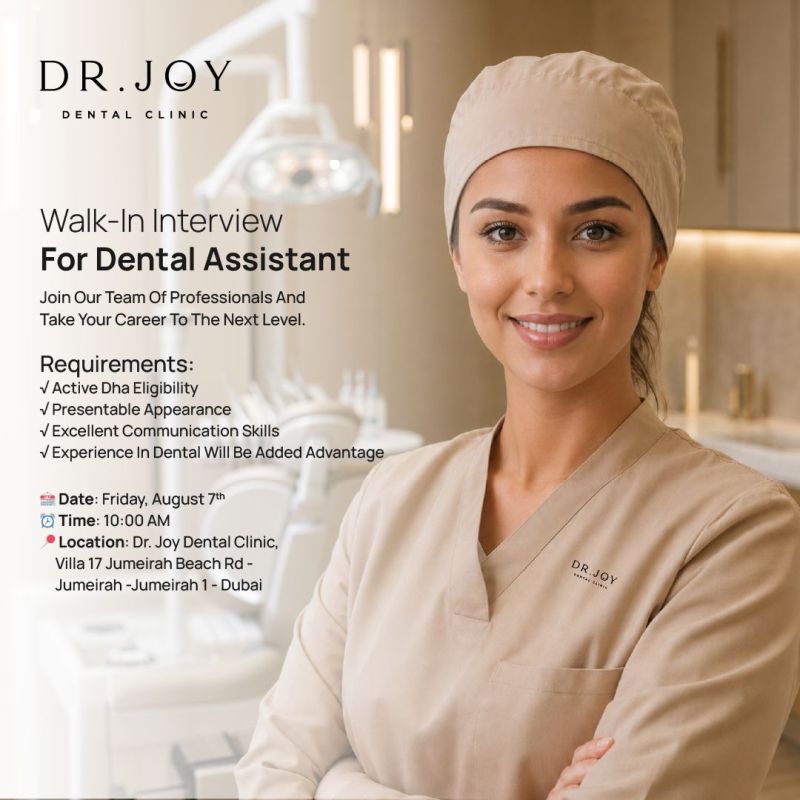 Dr Joy Dental Clinic Walk in Interview Poster