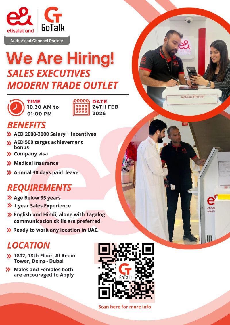 Etisalat Walk in Interview Poster