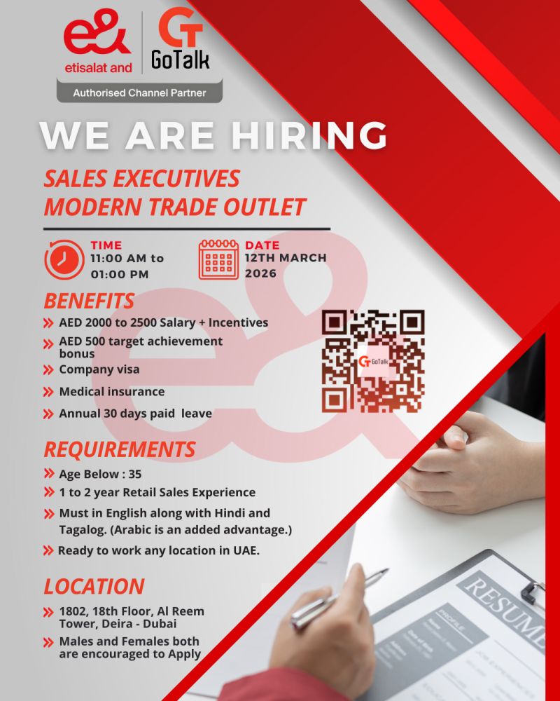 Etisalat Walk in Interview Poster