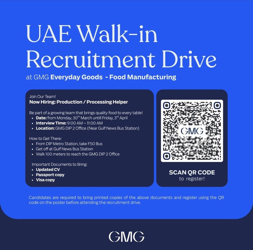 GMG Open Day Recruitment Poster