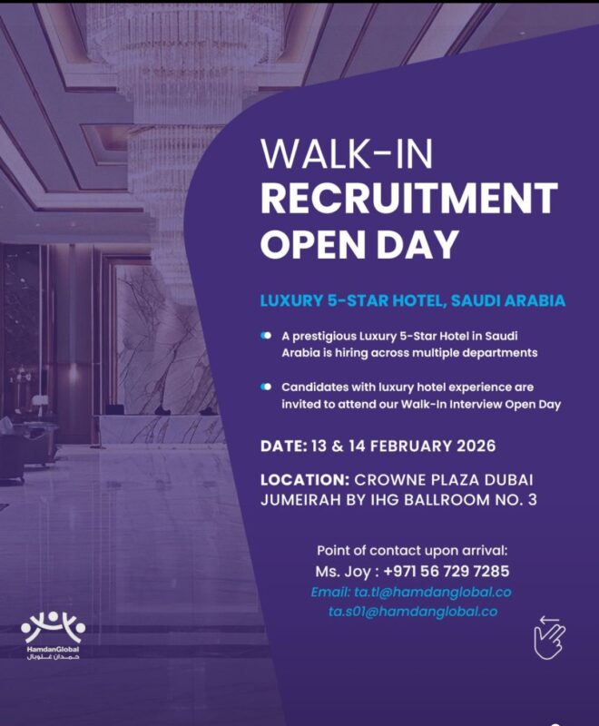 Hamdan Global Recruitment Open Day Poster