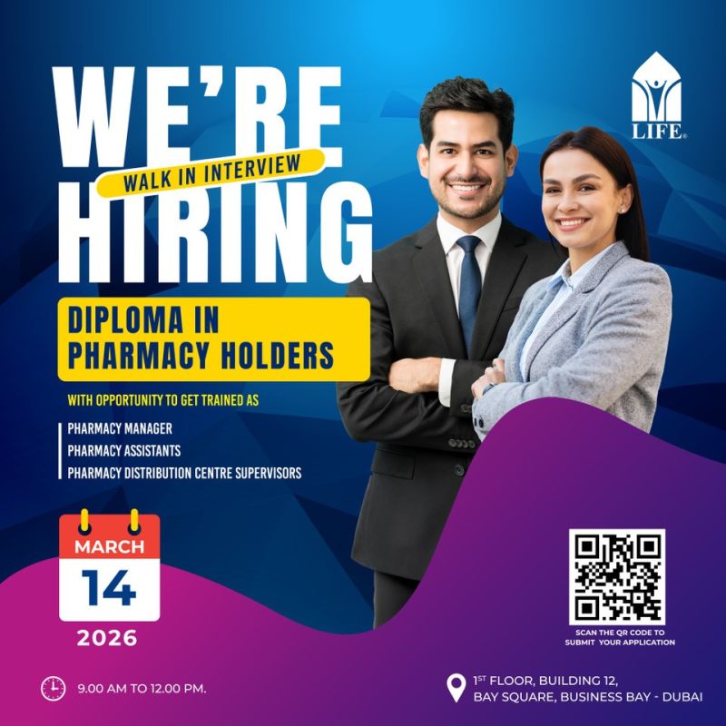 Life Pharmacy Walk in Interview Poster