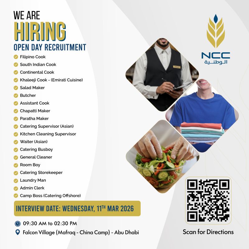 NCC Catering Open Day Recruitment Poster