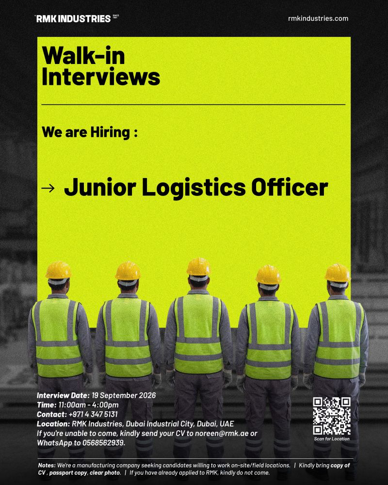 RMK Industries Walk in Interview Poster