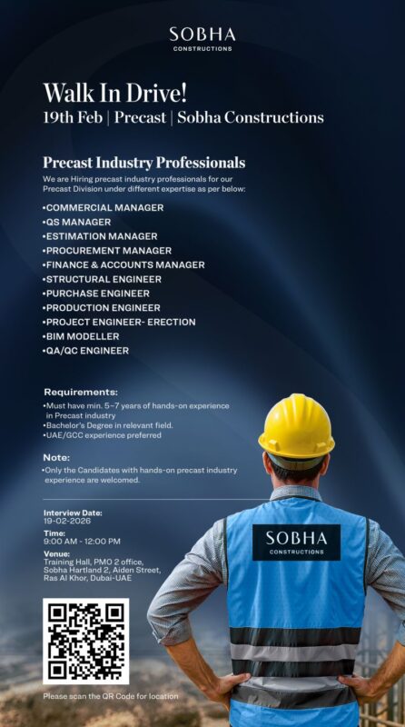 Sobha Construction Walk in Interview Poster