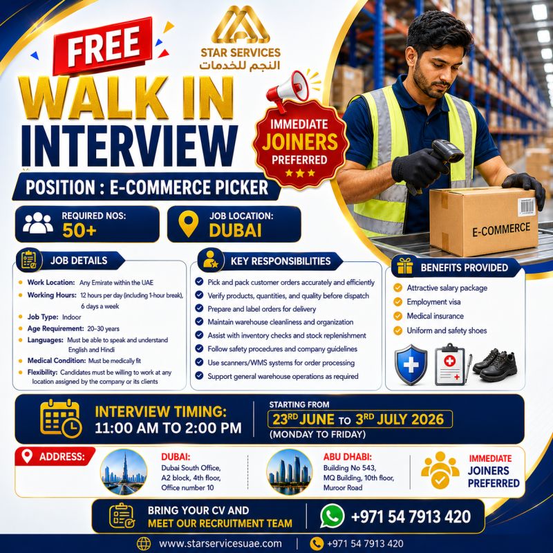 Star Services FM Walk in Interviews Poster