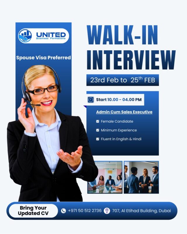 United Business Formations Walk in Interview Poster