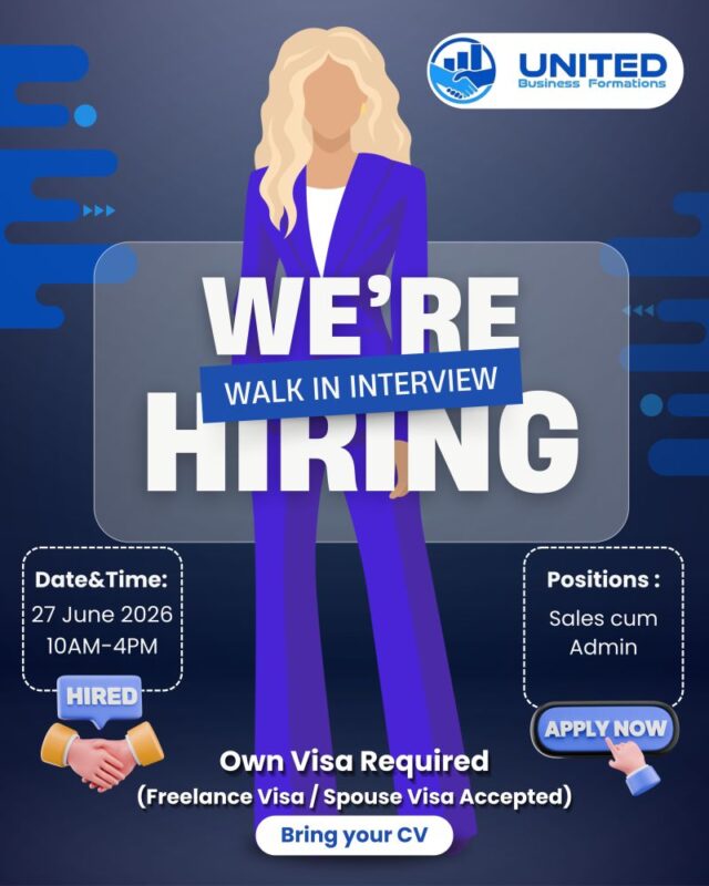 United Business Formations Walk in Interview Poster