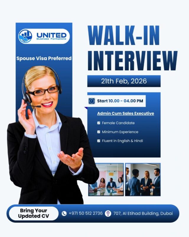 United Business Formations Walk in Interview Poster