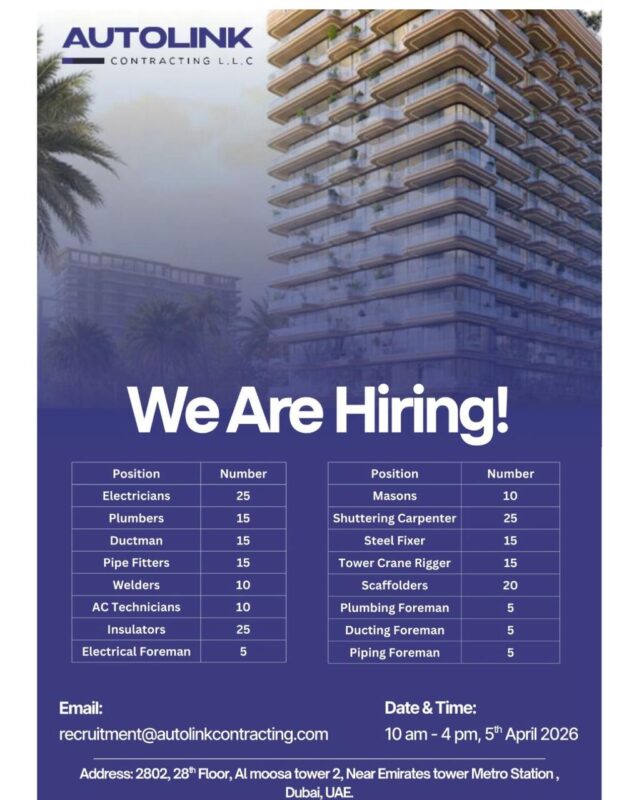 Autolink Contracting Walk in Interview Poster