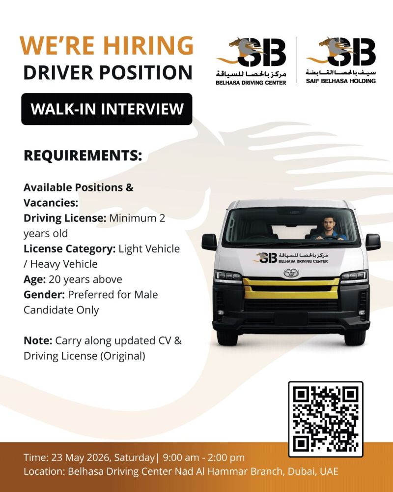 Belhasa Walk in Interview Poster