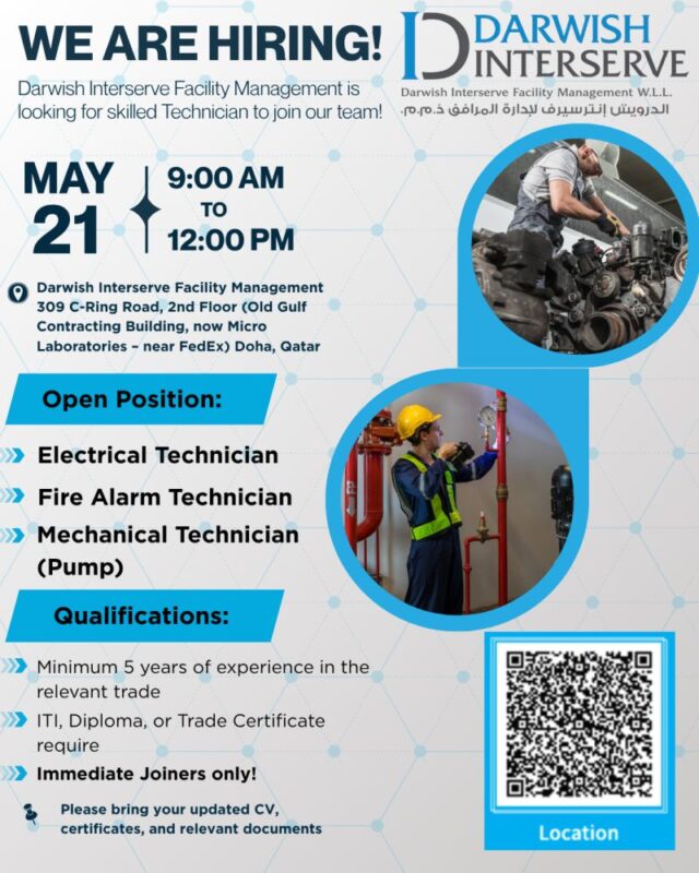 Darwish Interserve FM Walk in Interview in Qatar 14 Darwish Interserve FM Walk in Interview Poster