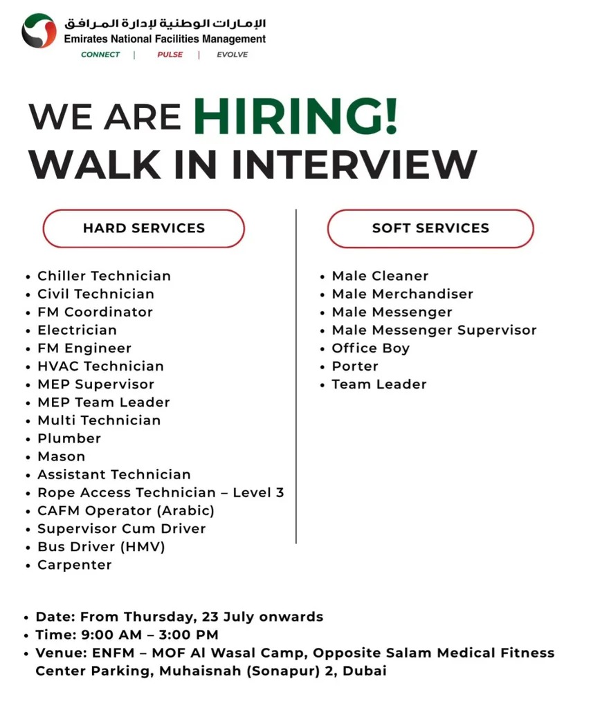 Emirates National FM Walk in Interview Poster