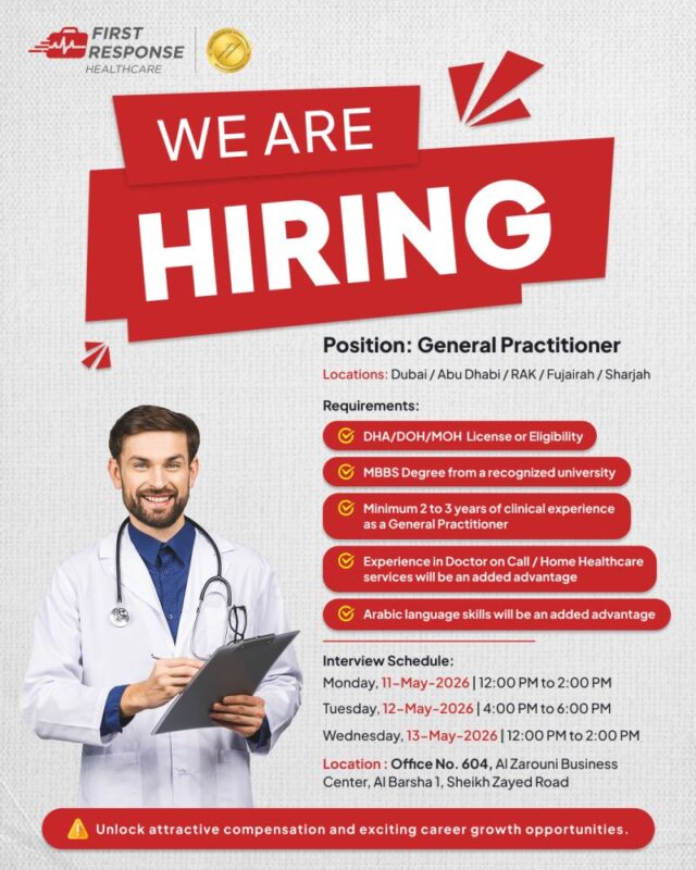 First Response Healthcare Walk in Interview Poster