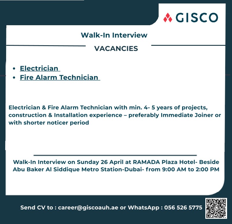GISCO Walk in Interview Poster