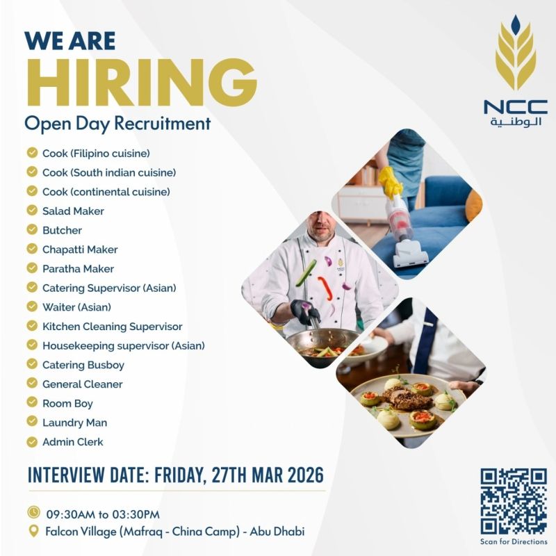 NCC Catering Open Day Recruitment Poster