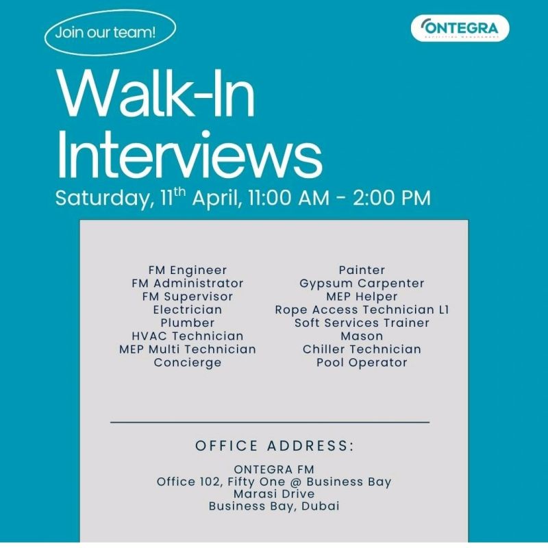 Ontegra Walk in Interview Poster