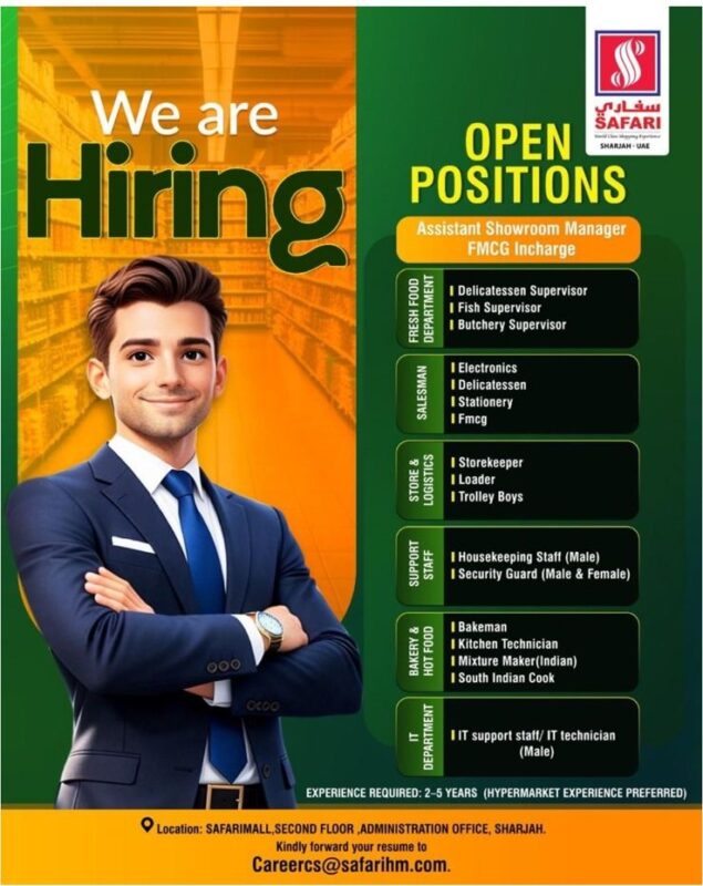 Safari Hypermarket Recruitments Poster