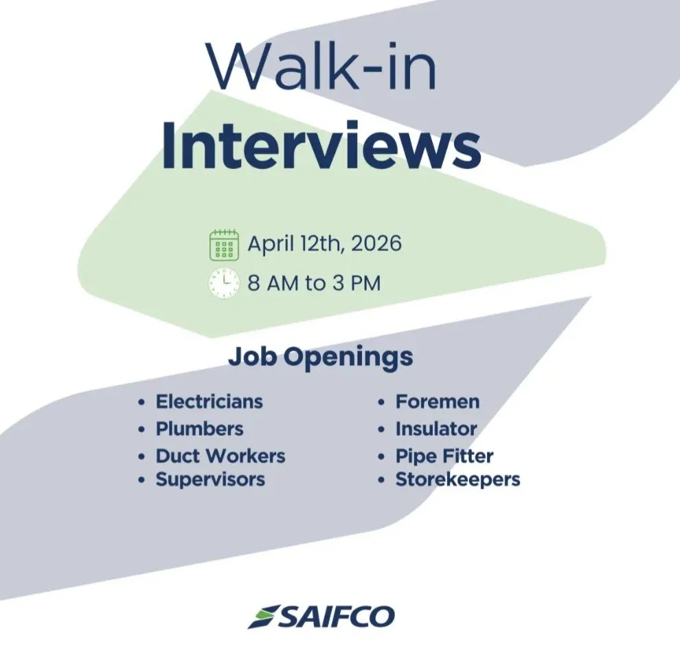Saifco Electromechanical Walk in Interview Poster