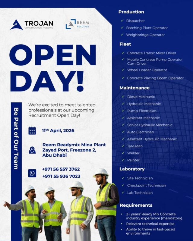 Trojan Construction Open Day Recruitment Poster