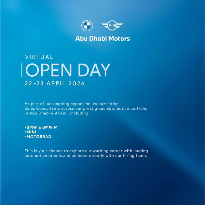 Abu Dhabi Motors Virtual Open Day Poster