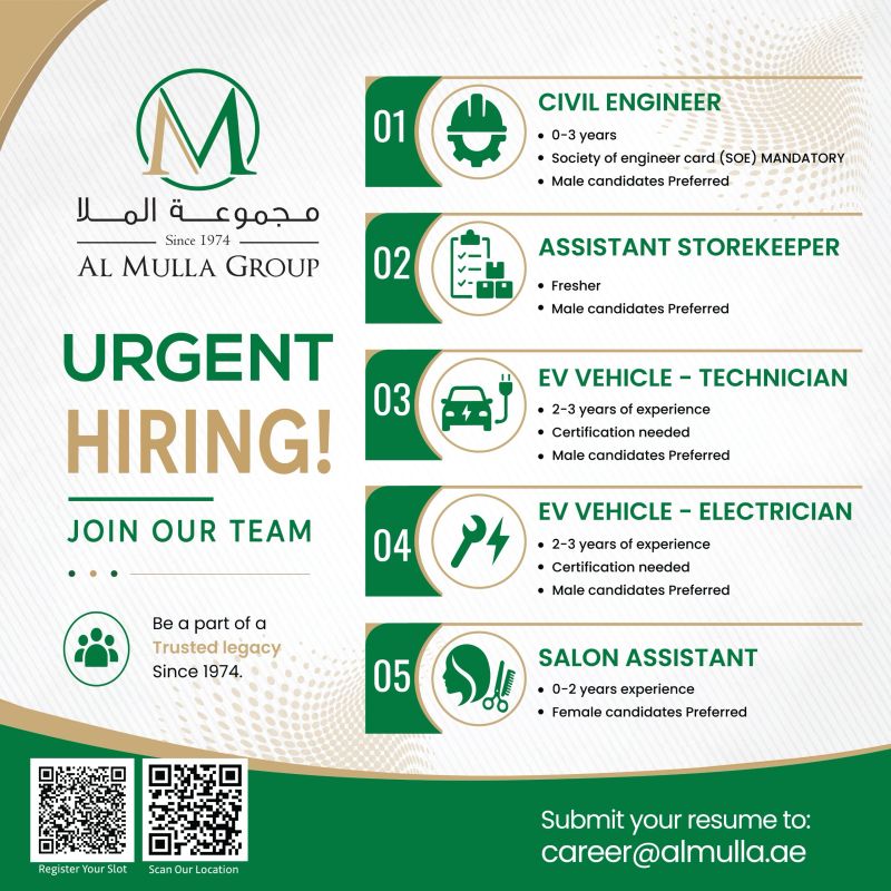 Al Mulla Group Recruitment Poster