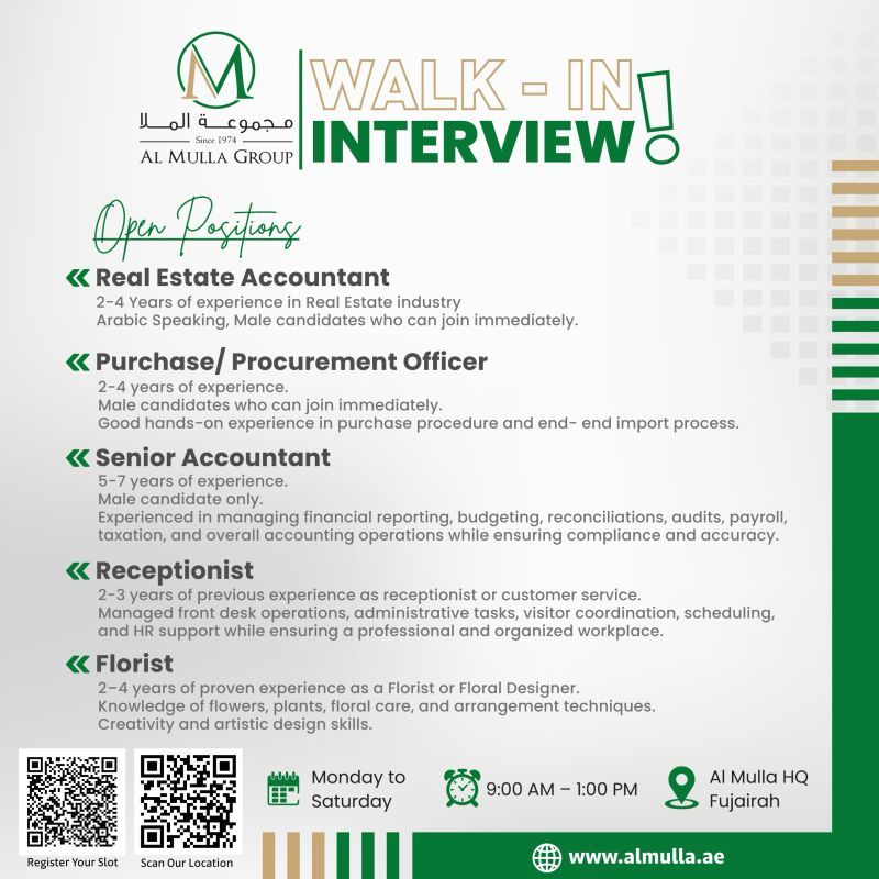 Al Mulla Group Walk in Interview Poster