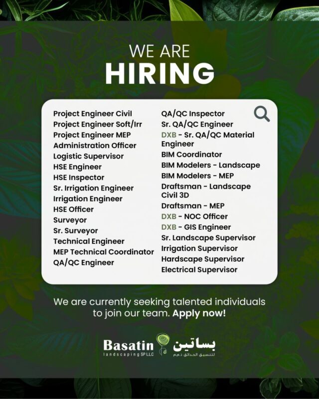 Basatin Landscaping Open Day Recruitment Poster