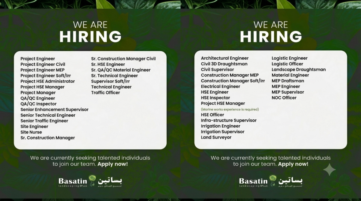 Basatin Landscaping Open Day Recruitment Poster