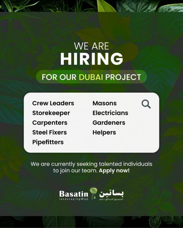 Basatin Landscaping Open Day Recruitment Poster
