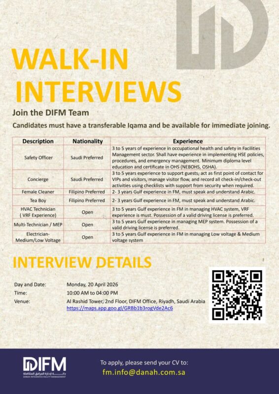 DIFM Walk in Interview Poster