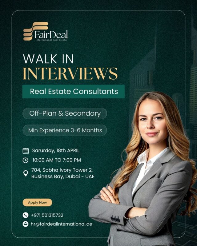 Fairdeal International Walk in Interview Poster