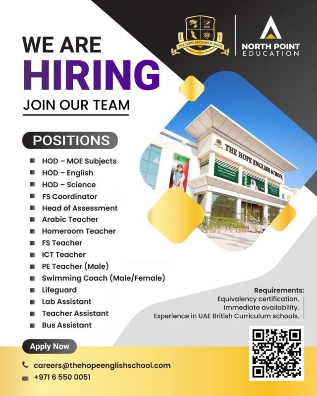 Hope English School Recruitment Poster