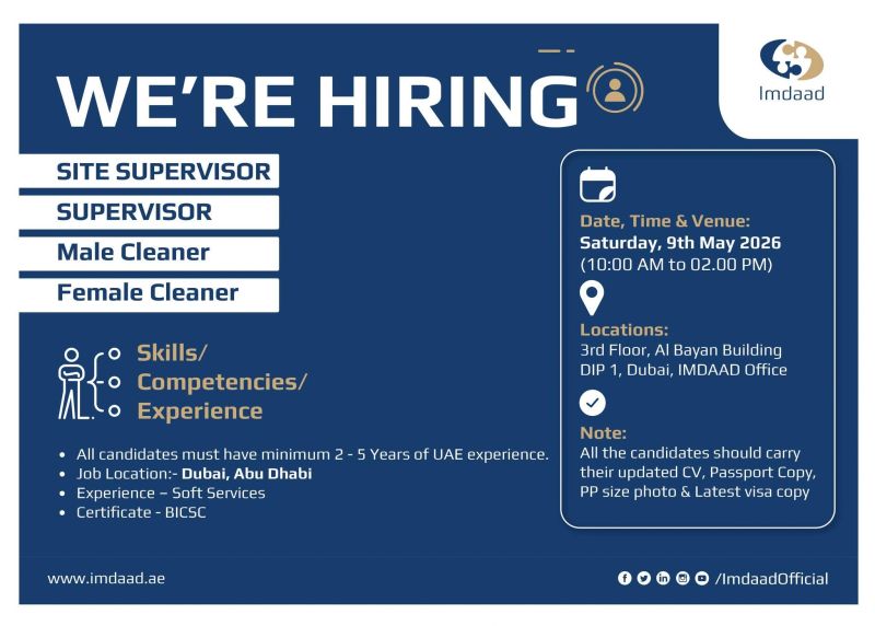 Imdaad Walk in Interview Poster
