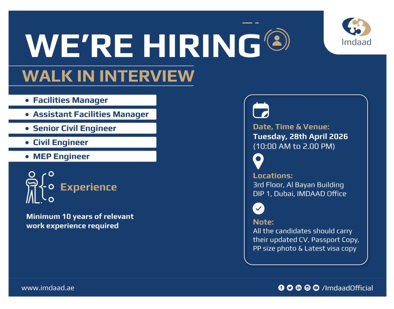 Imdaad Walk in Interview Poster