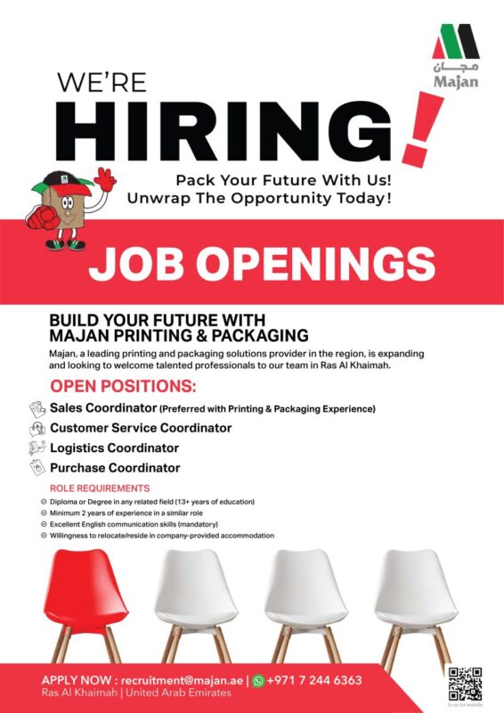 Majan Printing & Packaging Recruitment Poster