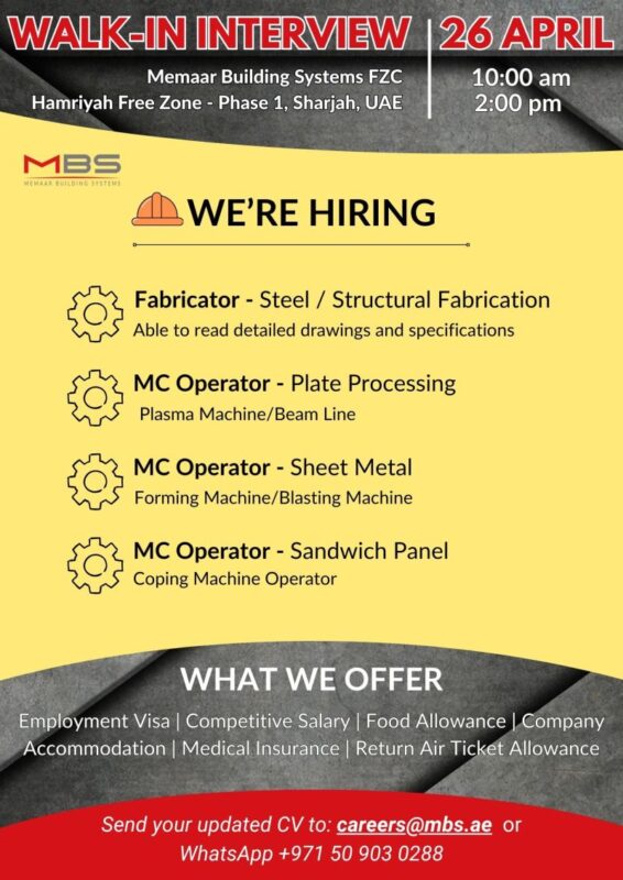 Memaar Building Systems Walk in Interview Poster