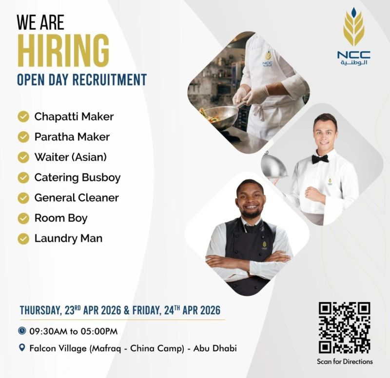 NCC Catering Open Day Recruitment Poster